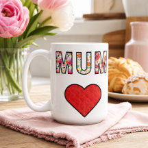 Día de las Madres Floral Moderno y Elegante Corazó