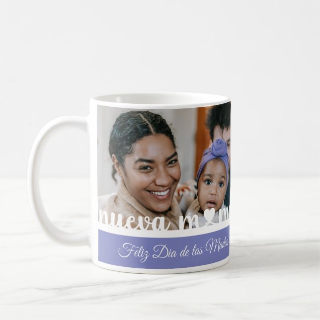 Taza De Café Dia de las Madres Nueva Mamá Foto (Izquierda)