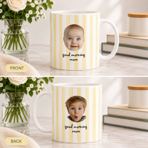 Taza De Café Día de las Madres Personalizado 2 Fotos Cara de Be