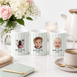 Taza De Café Día de las Madres Personalizado 3 Fotos Cara de Be