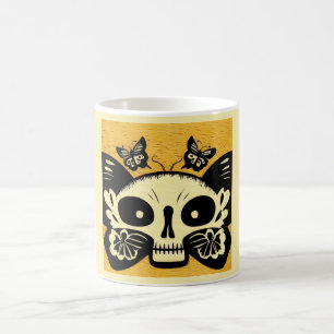 Taza De Café Día de las Mariposas Muertas Woodcut 1
