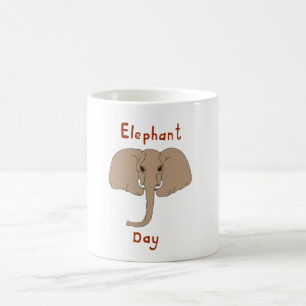 Taza De Café Día de los elefantes románicos africanos
