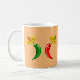 Taza De Café Día de los Muertos Chilis Mexicanos