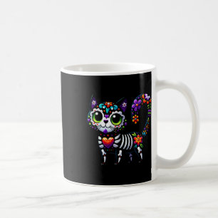 Taza De Café Dia De Los Muertos Cinco De Mayo Cat Sugar Skull M