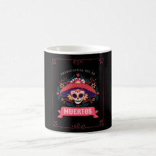 Taza De Café Día de los Muertos Cráneo Día de los Difuntos