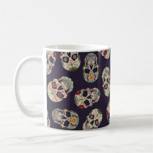 Taza De Café Dia de los muertos en un patrón sin fisuras de az