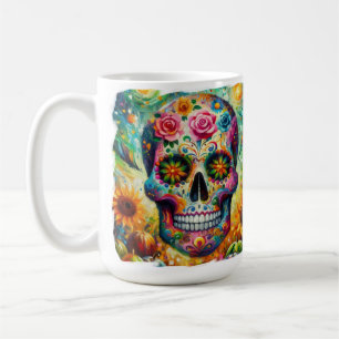 Taza De Café Día de los muertos por la caída del azúcar