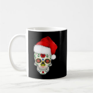 Taza De Café Día De Los Navidades Muertos Santa Hat Cráneo De A