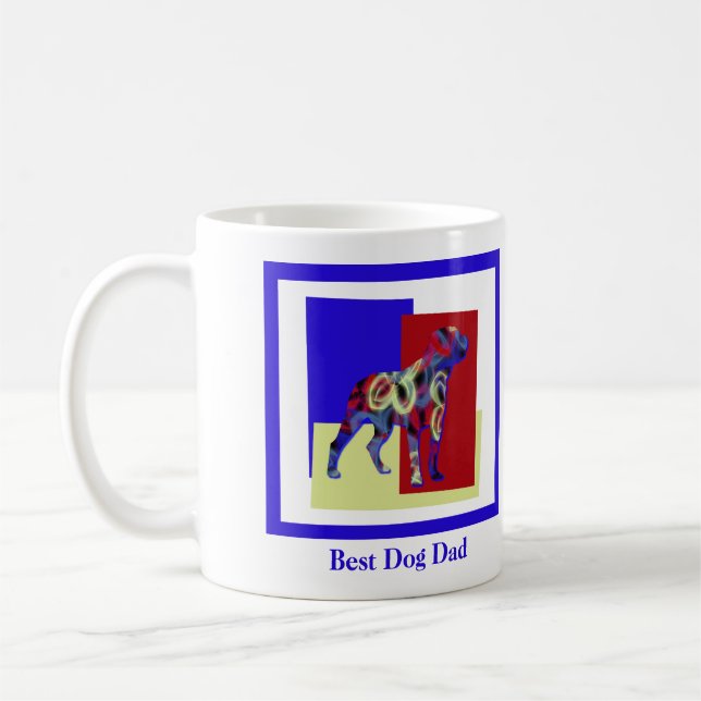 Taza De Café Día de los Padres de Rottweiler Rottie Dog Silhoue (Izquierda)
