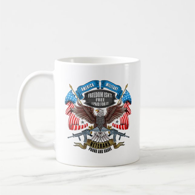 Taza De Café Día de los Veteranos Libertad No es Libre Yo pagué (Izquierda)