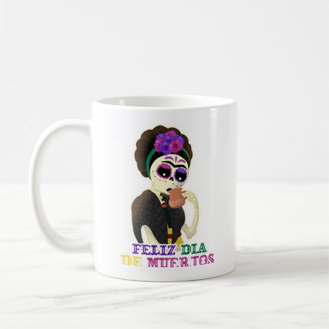 Taza De Café Día de muerto frida kahlo mug (Izquierda)