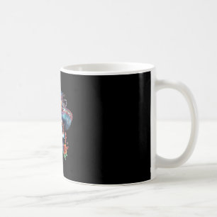 Taza De Café Día de Muertos Cráneo de Azúcar Floral Día de los 