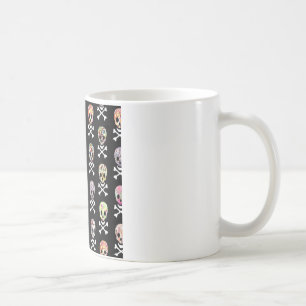 Taza De Café Día de Muertos Mexicano Calavera Cruz de Huesos