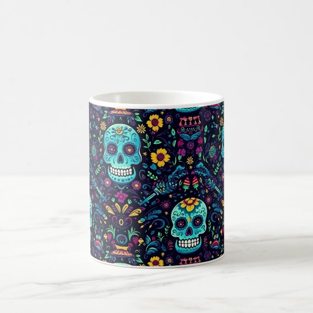 Taza De Café Día de Muertos Reverie: Especificación del cráneo  (Centro)