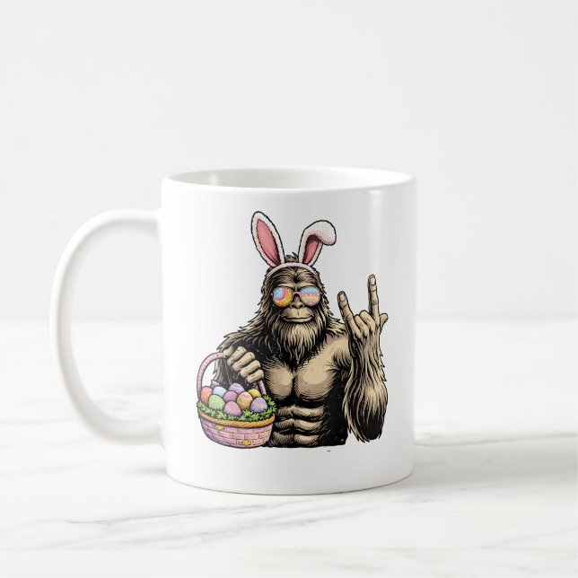Taza De Café Día de Pascua de Sasquatch Roca Huevo de Pascua Bi (Izquierda)