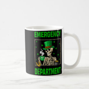 Taza De Café día de patrick enfermera esqueleto del departament