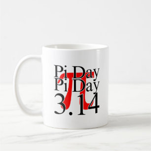 Taza De Café Día de Pi 3.14 Negro y Rojo