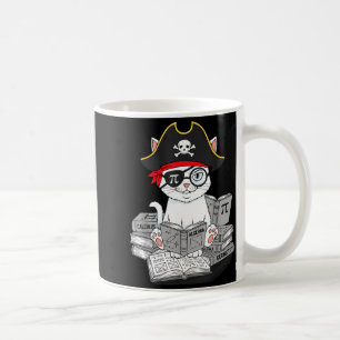 Taza De Café Día de Pi Gato Friki de Matemáticas Pirata de Mate