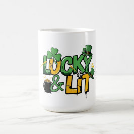 Taza De Café Día de San Patricio Afortunado y Iluminado