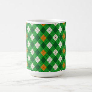 Taza De Café Día de San Patricio argyle de colores irlandeses