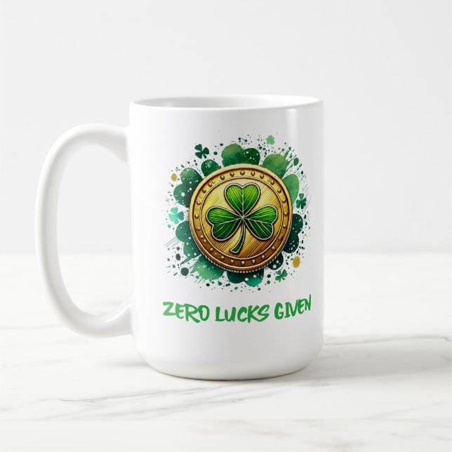 Taza De Café Día de San Patricio: Cero Lucks dados (Izquierda)