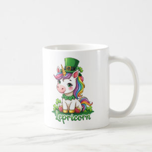 Taza De Café Día de San Patricio Chicas de unicornio Cute Saint