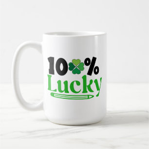 Taza De Café Día de San Patricio con cien por cien de suerte -6