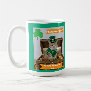 Taza De Café Día de San Patricio con humor de gatos