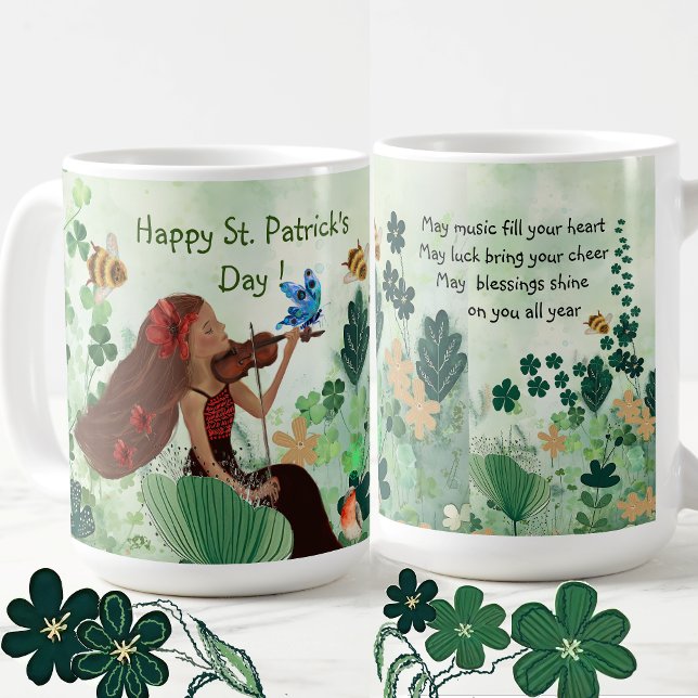Taza De Café Día de San Patricio con Música (ST Patrick's Day with music Mug)