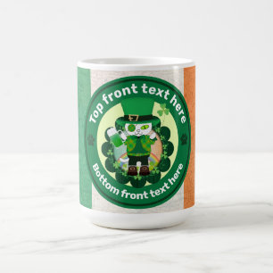 Taza De Café Día de San Patricio con un felino afortunado