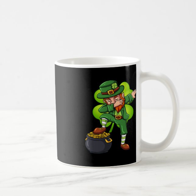 Taza De Café Día de San Patricio Dabbing Leprechaun Chica de ni (Derecha)