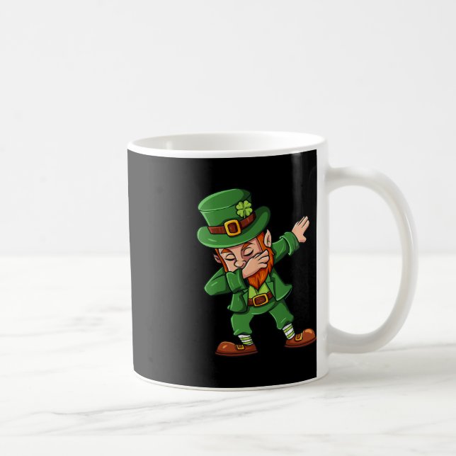 Taza De Café Día de San Patricio Dabbing Leprechaun Chica de ni (Derecha)