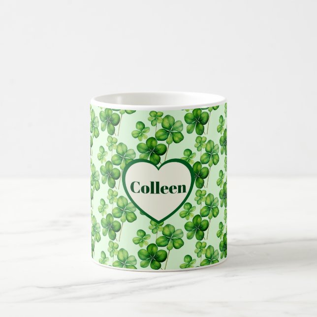 Taza De Café Día de San Patricio de hermosos tréboles (Centro)