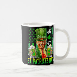 Taza De Café Día de San Patricio de la Bandera Americana Trump 