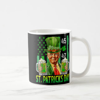 Taza De Café Día de San Patricio de la Bandera Americana Trump 