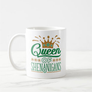 Taza De Café Día de San Patricio de la Reina de Shenanigans