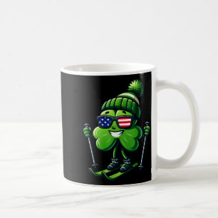 Taza De Café Día de San Patricio esquí trébol tréboles irlandés