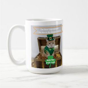 Taza De Café Día de San Patricio Humor de Gatos 