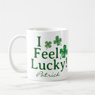 Taza De Café Día de San Patricio Trío de Tréboles Verdes Afortu