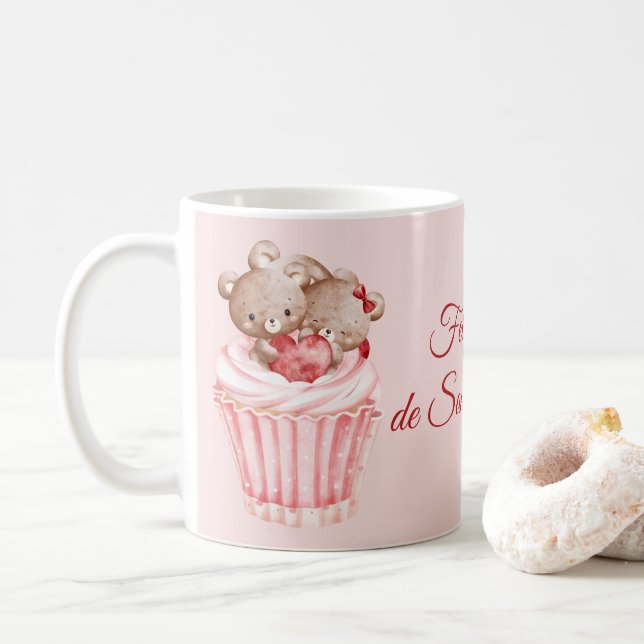 Taza de café día de San Valentín (Con donut)