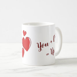 Taza De Café Día de San Valentín Adorable Rojo Tú + Yo = Nosotr