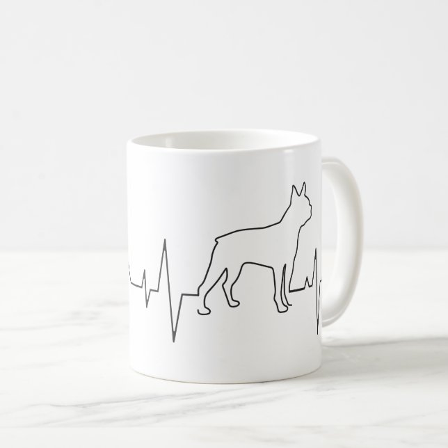 Taza De Café Día de San Valentín Boston Terrier Latido Amante d (Anverso derecho)