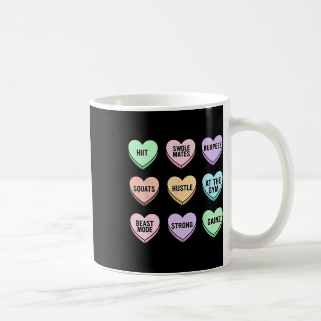 Taza De Café Día de San Valentín Candy Heart Bodybuilding Fitne (Derecha)