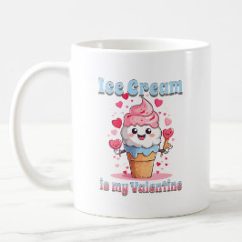 Taza De Café Día de San Valentín cono de helado kawaii divertid