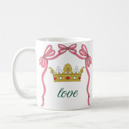 Taza De Café Día de San Valentín Coquette Corazón Lazo Día de S