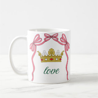 Taza De Café Día de San Valentín Coquette Corazón Lazo Día de S