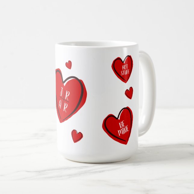 Taza De Café Día de San Valentín Corazones Lindos Pareja Person (Anverso derecho)