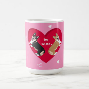 Taza De Café Día de San Valentín Corgi Be Mine