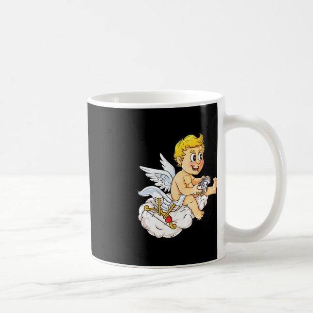 Taza De Café Día de San Valentín Cupid Video Gamer Controller B (Derecha)