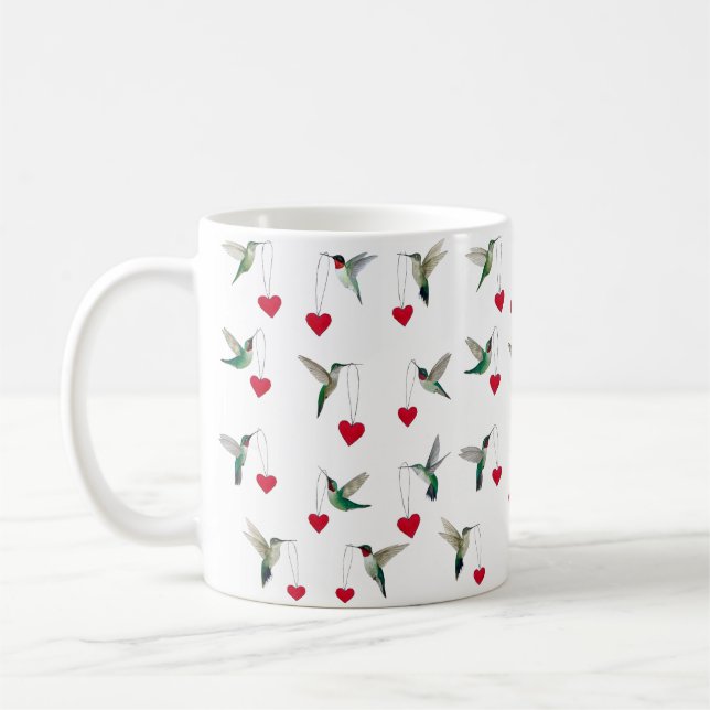 Taza De Café Día de San Valentín de colibríes (Izquierda)